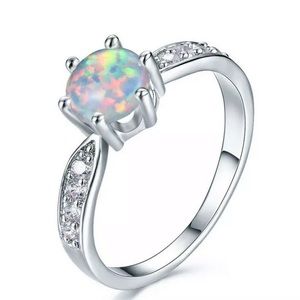 NIP-Women’s Size 10 White Fire Opal Ring #2